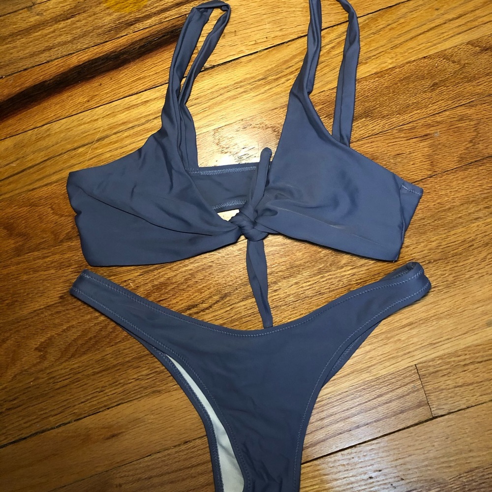 Blue grey bathing suit